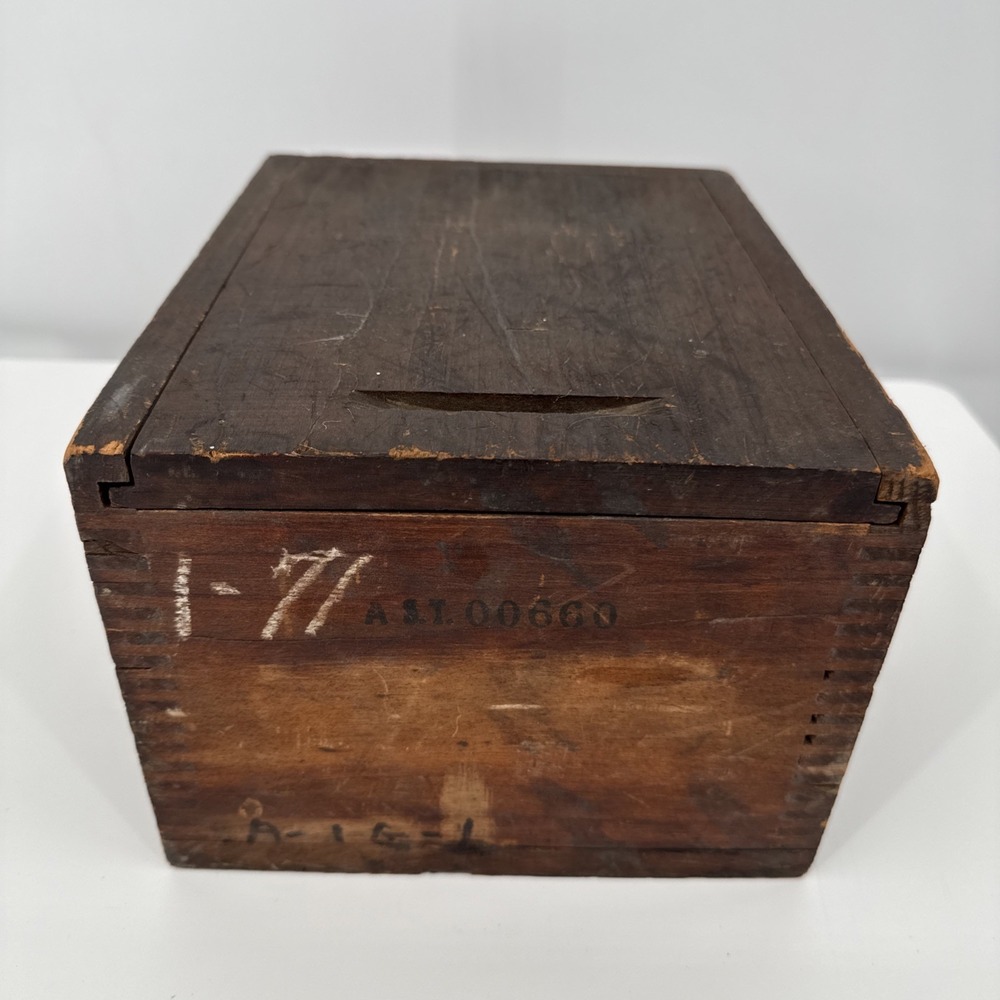 ANTIQUE SLIDE LID CANDLE Solid Wood Box DOCUMENT BOX Dry Finishβ